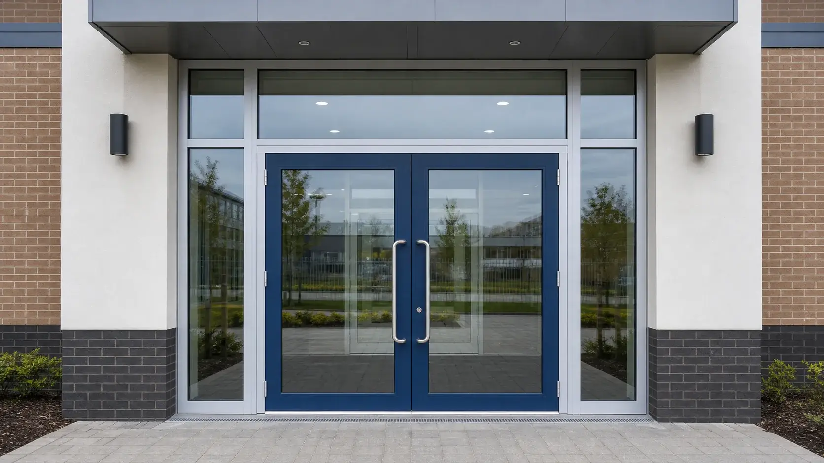 Illustrative render of commercial doors